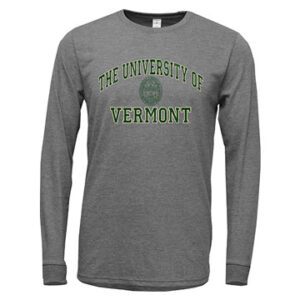 A long sleeve t-shirt with the university of vermont logo.