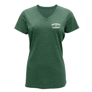 A green shirt with a white logo on it