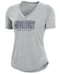 Gray Middlebury College V-neck T-shirt