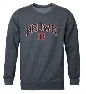 Brown University sweatshirt with logo.