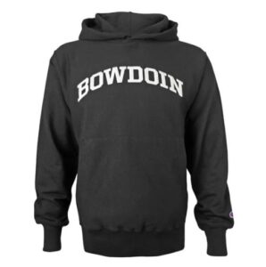 Black Bowdoin College champion hoodie.