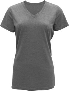 Gray v-neck t-shirt for women