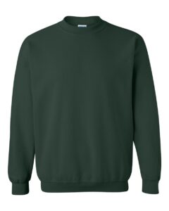 Forest green crew neck sweatshirt.