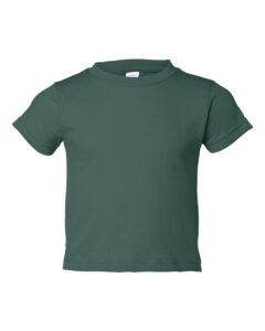 Green short-sleeved t-shirt for kids.