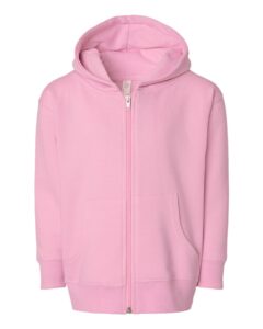 Pink zippered hooded sweatshirt for kids.